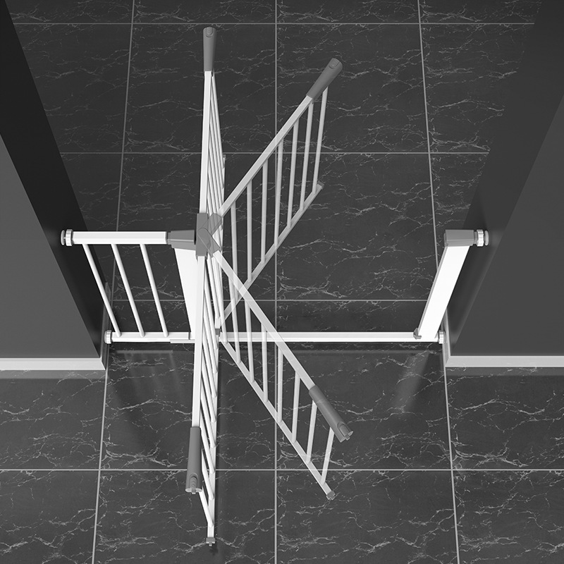 Puerta de Seguridad Elevada para Mascotas de Acero al Carbono, Ajustable, para Escaleras y Pasillos