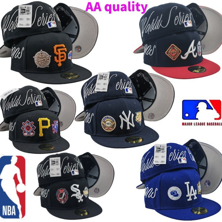 2025 新ホット販売クロスボーダー外国貿易 MLB 野球帽 AA パターンフラットつば帽子サイズ帽子バスケットボールフルヘッド刺繍帽子|undefined