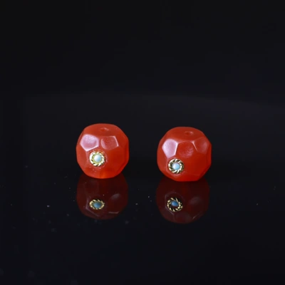 Agate Inlaid Spacer Beads, Decorative Beads, DIY Bracelet Accessories, Loose Beads, Wholesale and Dropshipping (Zərgərlik ara hissələri) - red-agate-inlaid-model
