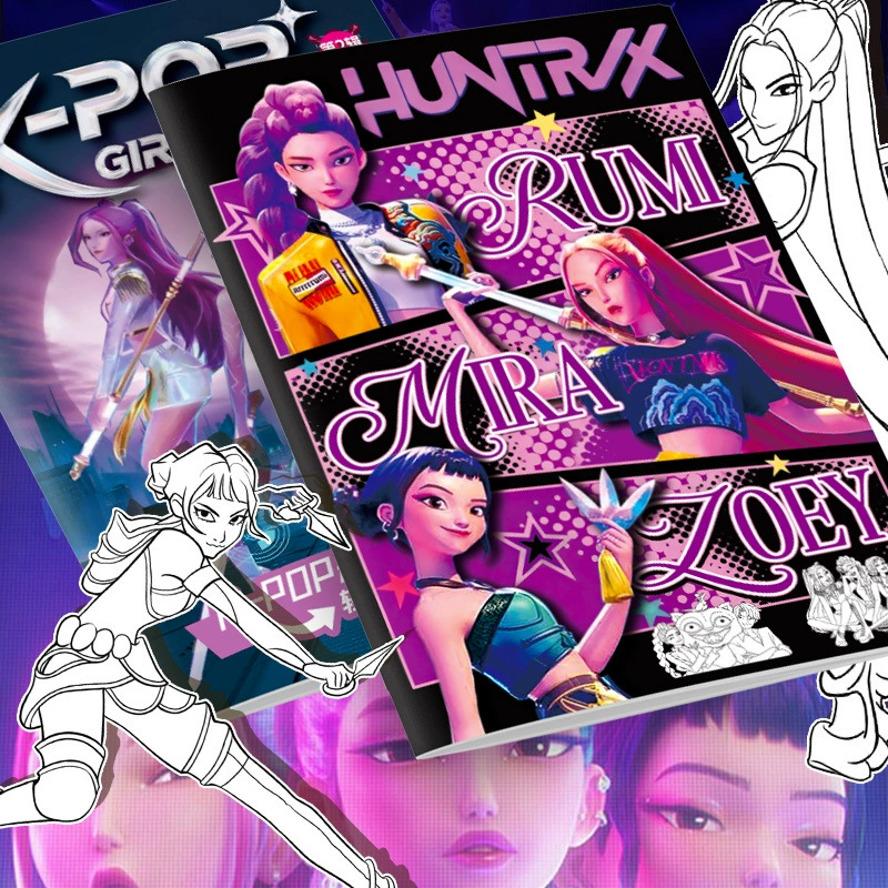 Книжка с картинками охоты на ведьм для девочек группы kpop анимационная периферийная книжка с картинками периферийная раскраска линейный рисунок детская книжка-раскраска