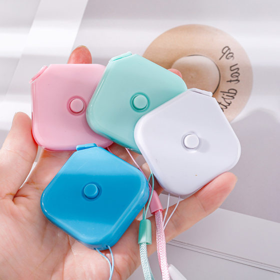 Simple square solid color small tape measure cute mini portable 1.5m clothing ruler soft ruler household measuring three circumference tape measure