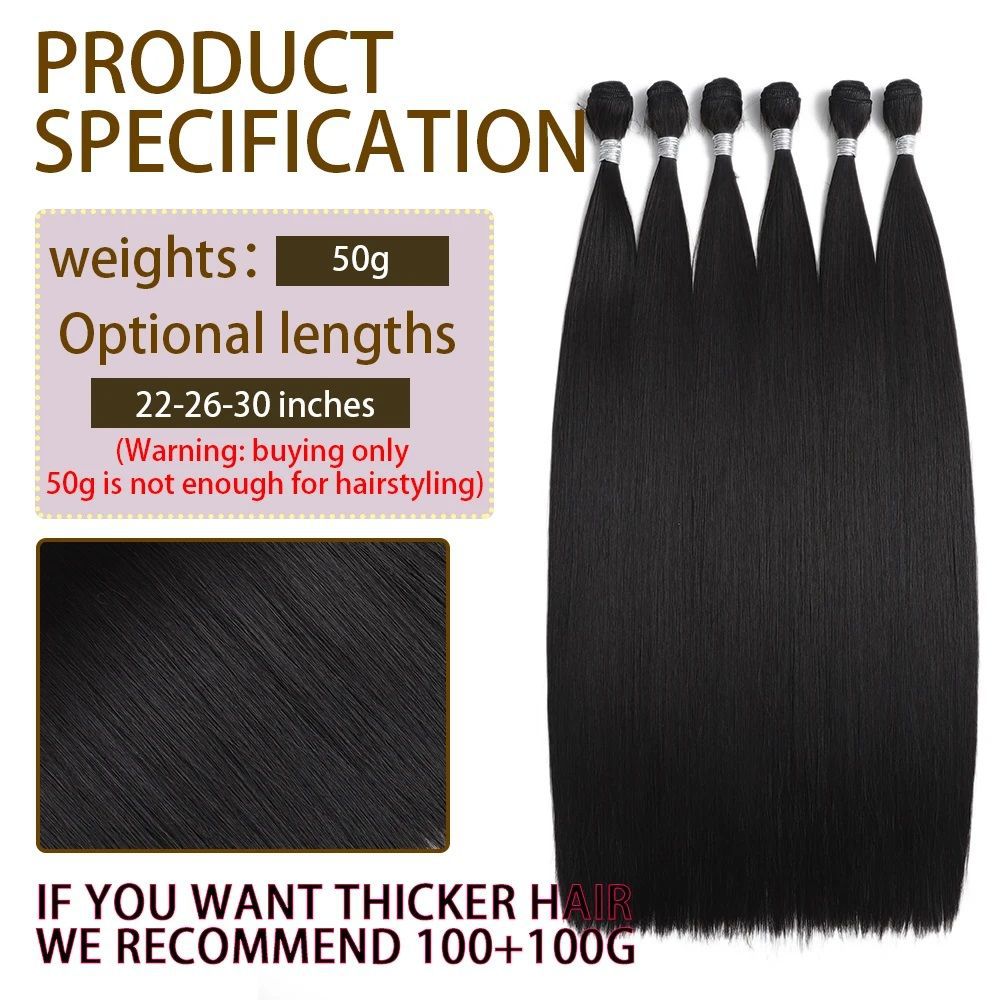 Extensiones de cabello sintético liso marrón de 22/26/30 pulgadas, cabello rubio largo y liso para mujeres, pelucas modernas resistentes al calor.