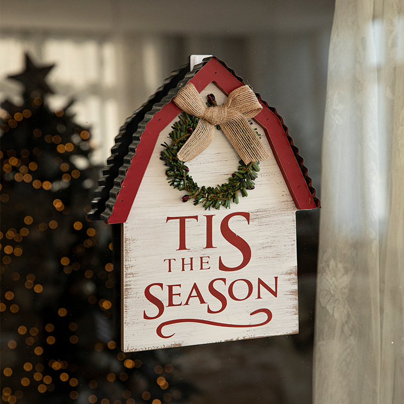 Nuevos adornos navideños exquisitos, accesorios de decoración para escenas navideñas, decoraciones colgantes de madera, adornos para pared, adornos para puerta, letreros para puerta