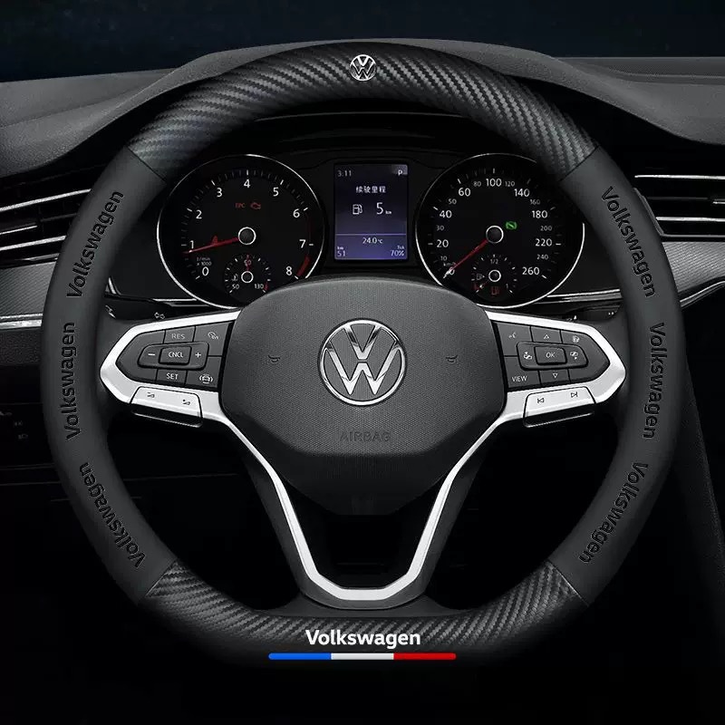 Auto volante cubierta de impresión de fibra de carbono logotipo de automóvil cubierta de cuero super delgada ventilación antideslizante venta directa de varios modelos de fábrica