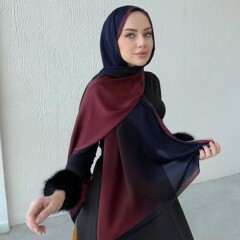 ホット販売グラデーションシフォン通気性ロングスカーフマレーパールシフォンスカーフソフトファッションシンプルな春と夏のターバン