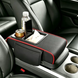 Car Armrest Box Heightening Pad, In-Car Tissue Box, Dual Cup Holder, Central Armrest Box, Multifunctional Storage Box