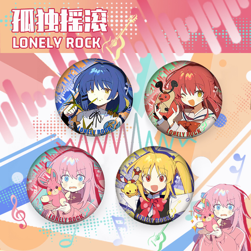 Lonely Rock Badge Goto Ichiri Pochi-chan Yamada Ryoi Jichi Niji Natsuko Badge Anime Week