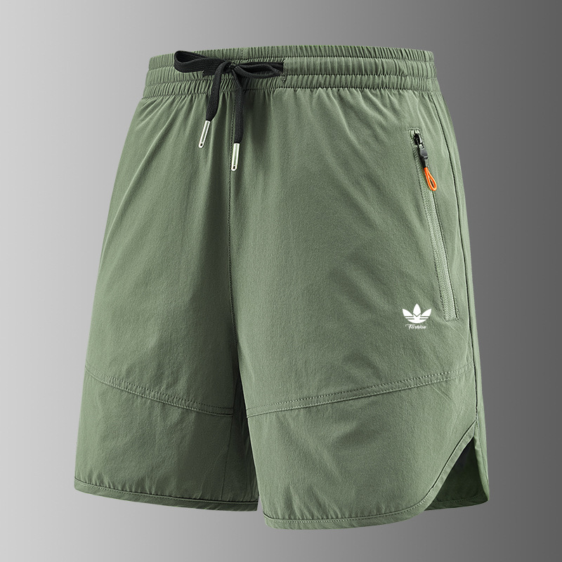 Summer New Style Clover Men's Quick-Dry Casual Shorts with Drawstring, Loose-Fitting Five-Point Pants, Sporty Trendy Versatile Style