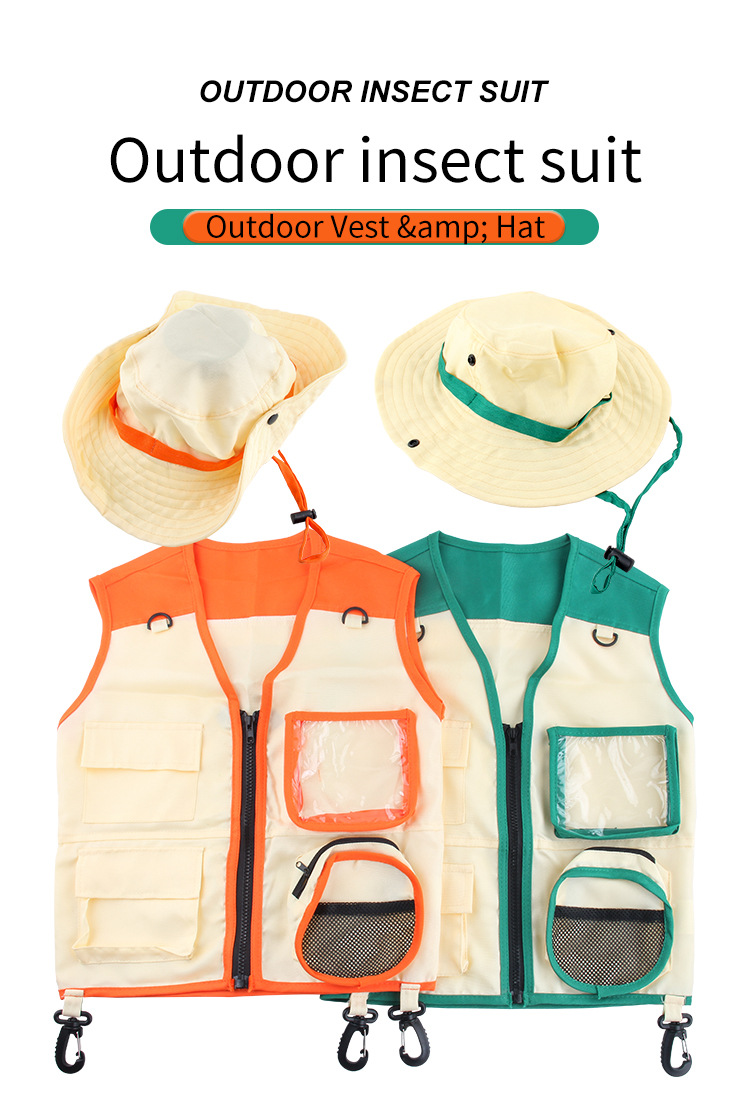 Children's Outdoor Adventure Insect Explorer Vest Hat Set Cosplay Costumes & Accessories display picture 1