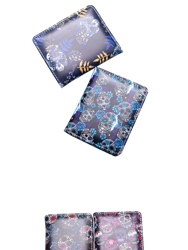 37g Weight Nylon Lining Material Open Closure Type Small Wallets Bags Type 1 Piece Quantity Holiday, Party Occasion PVC Material Halloween Festival Skull Pattern All Seasons Season Unisex Gender Printing Design Retro, Cool Style Style Square Shape Unisex Skull PVC Open Small Wallets 20