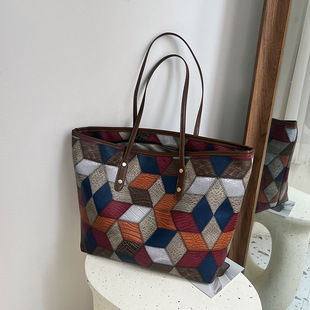 New Shoulder Bag Texturous Soft PU Leather Large Bag Women's Fashionable Large Capacity Texturous Tote Women's Handbag