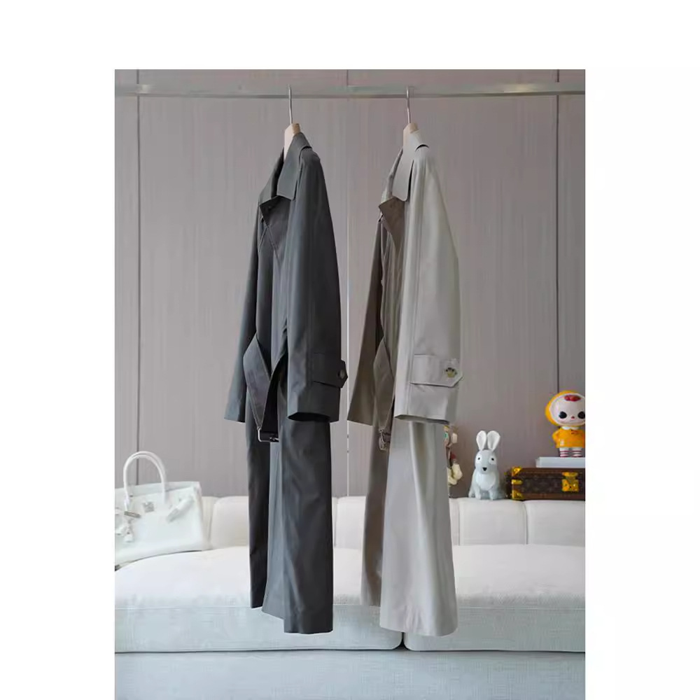 衣录 D家_大PAI早春Z_经典单排扣风衣外套女一件代发