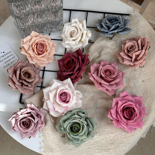 Simulation Silk Printing Rose Head Christmas Wedding Home Cross -border Wedding Wall Put a Bunch Fake Multi -color Optional