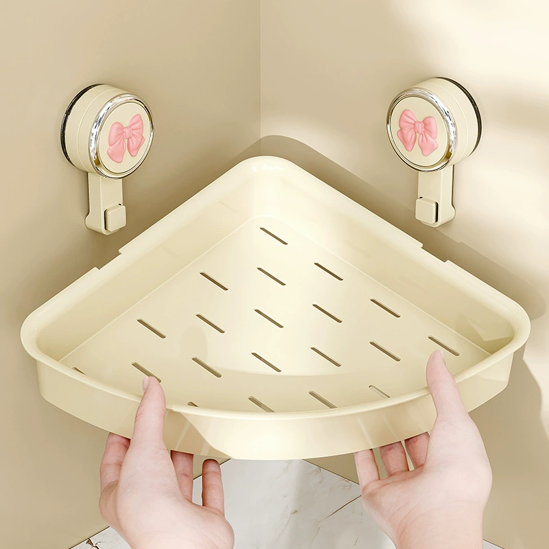 Угловая полка для хранения на присосках, настенная угловая полка без перфорации, треугольная полка для хранения в ванной комнате, туалете, туалете