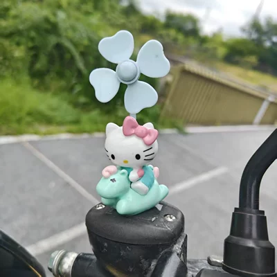 Cute Hello Kitty electric Car ornaments - blue-windmill-rocking-horse-kt-comes-with-traceless-adhesive