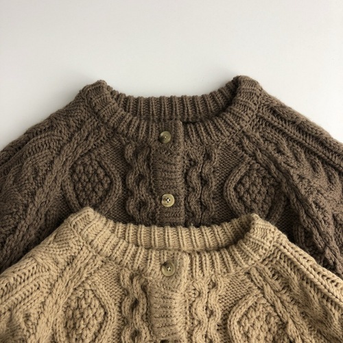 Korean style children's clothing, heavy-duty thickened children's cardigans, men's and women's children's clothing sweaters, solid color forest coats and sweaters