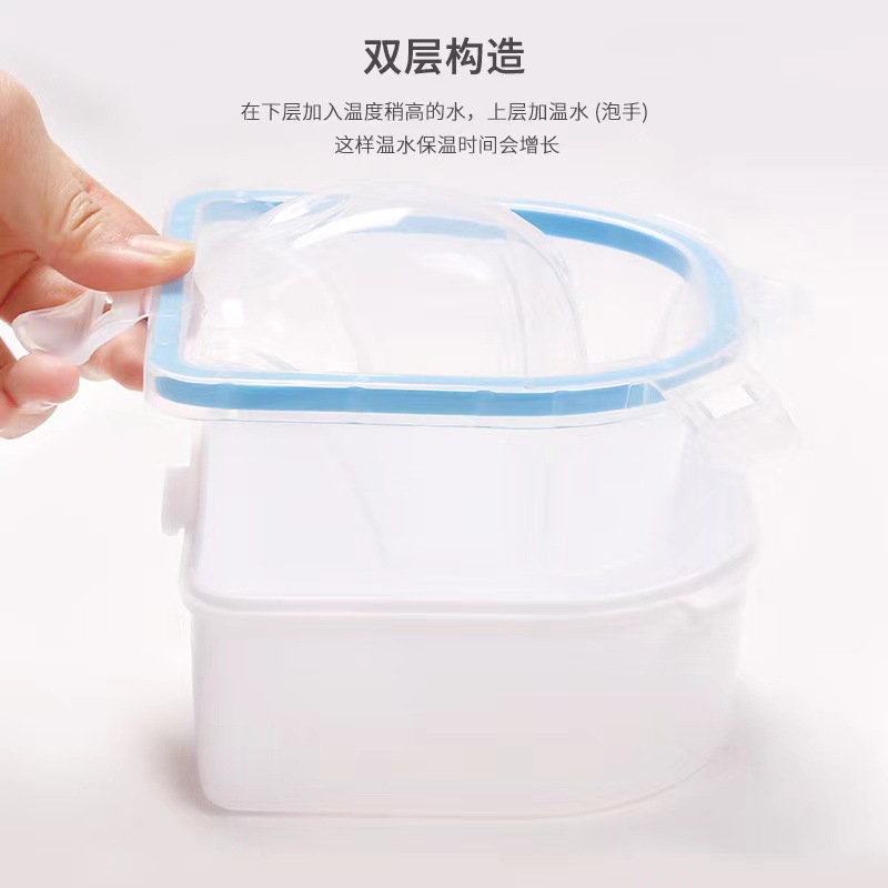 Nuevas herramientas de uñas mano tazón doble capa aislamiento mano tazón ablandamiento piel muerta mano tazón suministros de uñas ablandamiento muerto