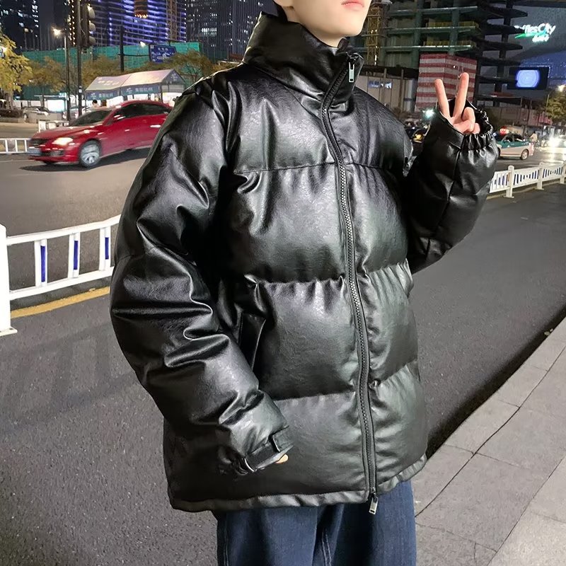 Puleather 면 패딩 재킷 남성 짧은 면 패딩 재킷 2022 겨울 새 코트 두꺼운 느슨한 빵 재킷 학생 면 패딩 재킷 조수