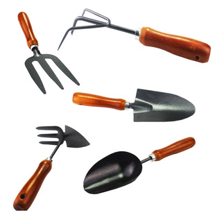 German Wooden Handle Shovel, Hoe, Rake, Gardening Flower Shovel, Potted Soil Rake, Garden Shovel, Flower Planting Garden Forest Tool Set