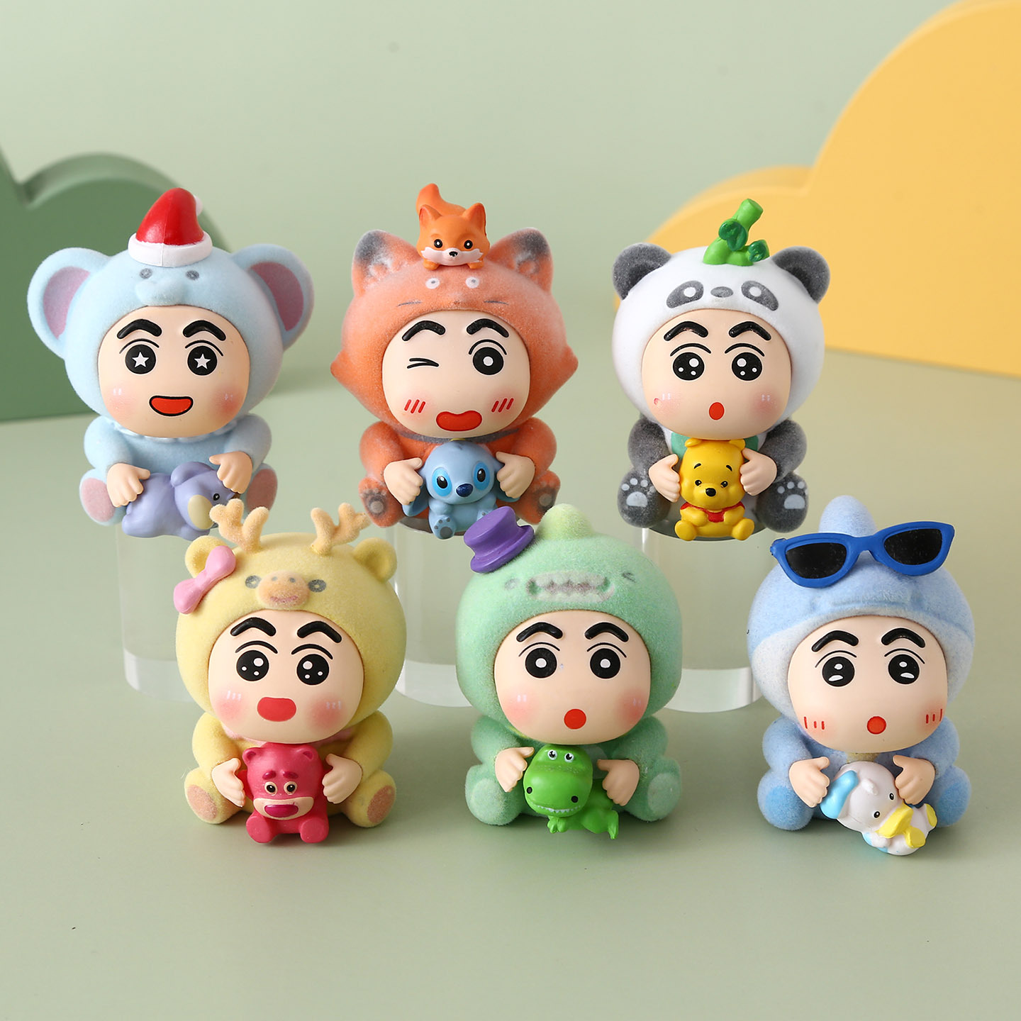 Trendy Q Version Anime Animal Crayon Shin-Chan Series Blind Box Ornaments Cultural and Creative Doll Machine Points Event Gifts