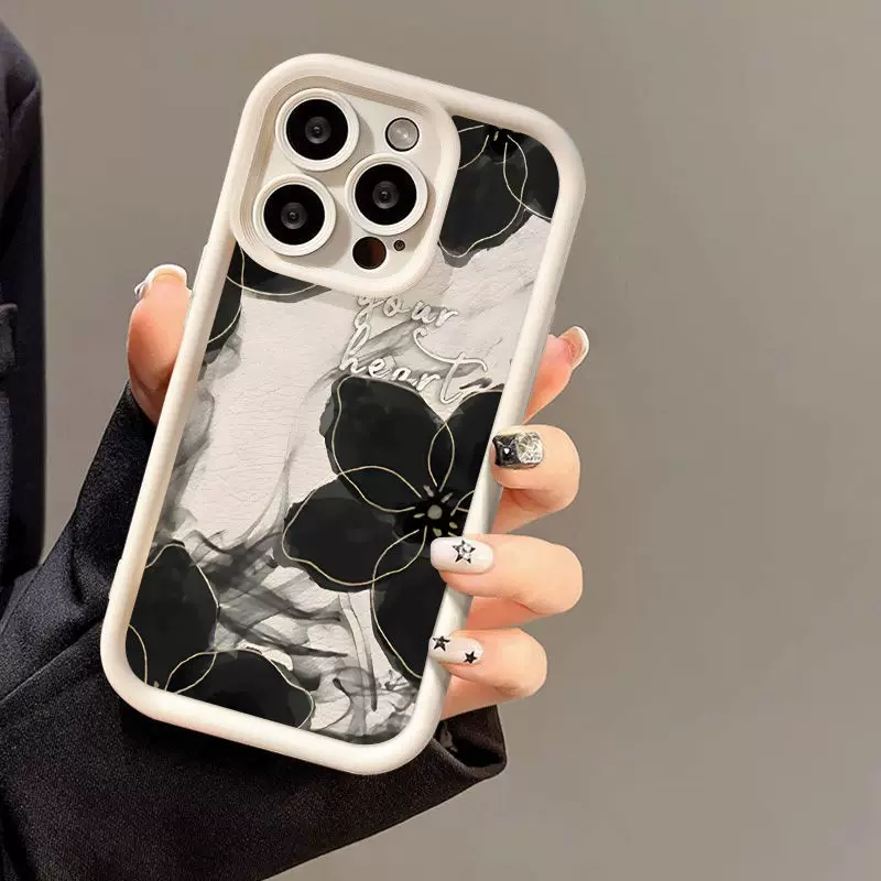 Apple, совместимый чехол для телефона, матовый iPhone 16, цветочный дизайн, iphone, 17promax, 15