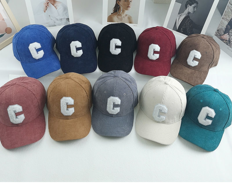 New Baseball Cap for Women in Autumn and Winter, New Corduroy Sports C-letter Internet Famous Outdoor, Same Style Men's Hard Top Duck Tongue Hat_voghion.com