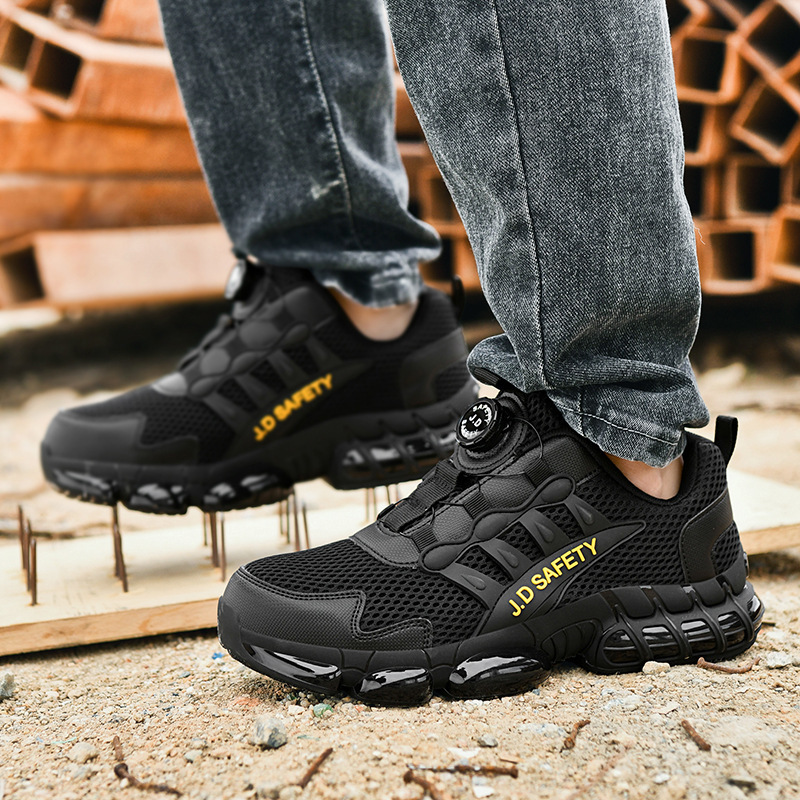 2025 Trendy Labor Protection Shoes Steel Toe Anti-Smash and Anti-Puncture Men's Shoes Shock-Absorbing and Comfortable Spring and Autumn New Cross-Border Couple Women's Shoes
