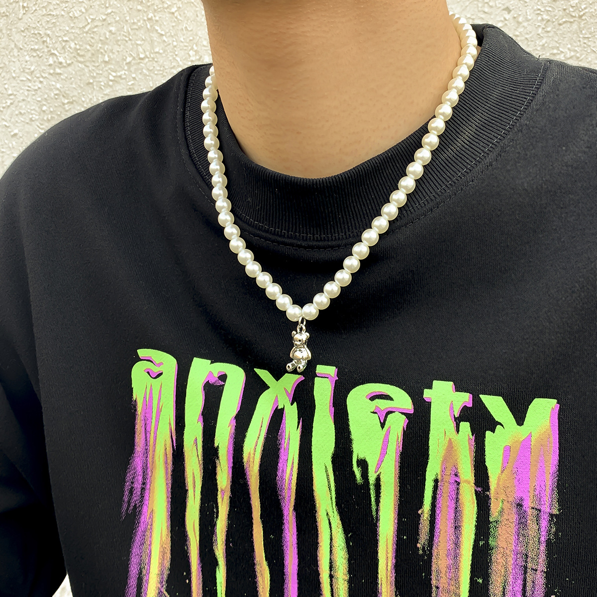 Simple Style Bear Imitation Pearl Alloy Beaded Necklace