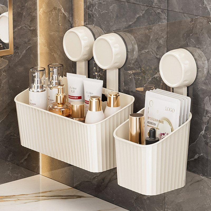 Bathroom Household Punch-Free Wall-Mounted Suction Cup Wall Storage Rack Multi-Functional Washbasin Storage Rack