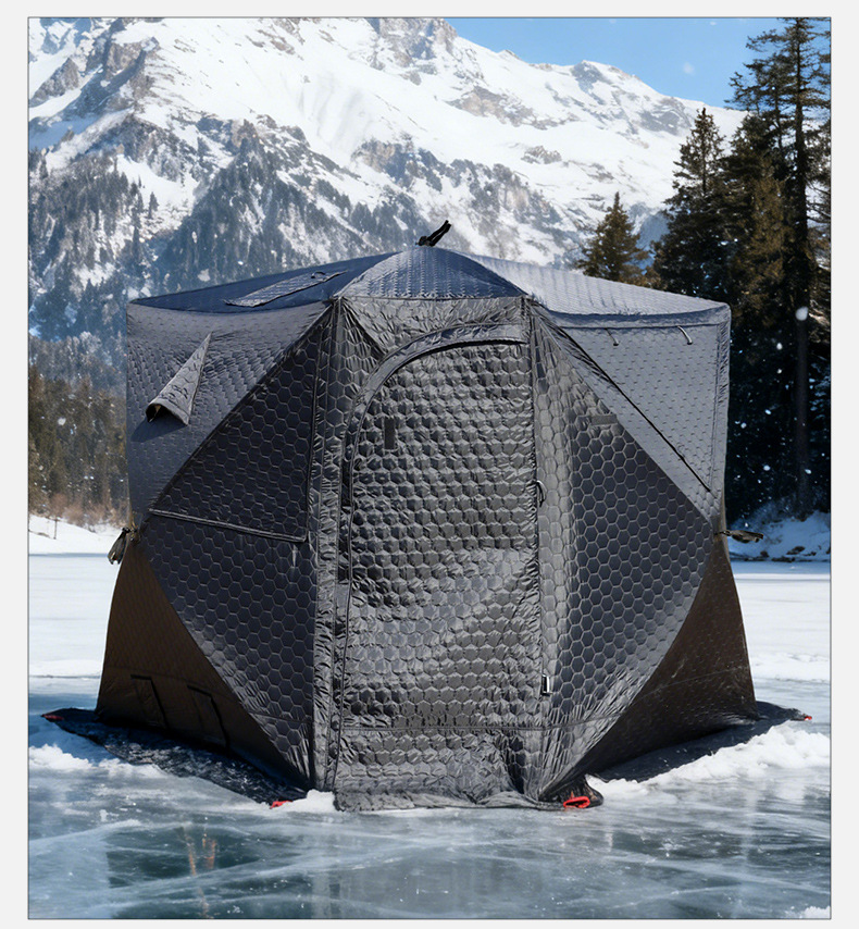 Winter Sauna Tent Tpu Large Window Pentagonal Winter Fishing Tent Cold-Proof Camping Tent Thickened Warm Ice Fishing Tent
