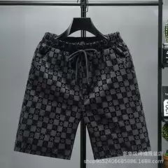 Fashion Brand European Station Flocking Shorts Summer Thin Fashionable Internet Celebrity Spirit Pants Breathable Sports Style Beach Pants