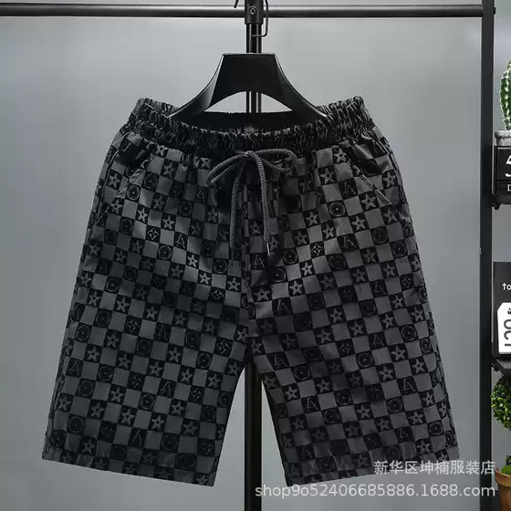 Fashion Brand European Station Flocking Shorts Summer Thin Fashionable Internet Celebrity Spirit Pants Breathable Sports Style Beach Pants