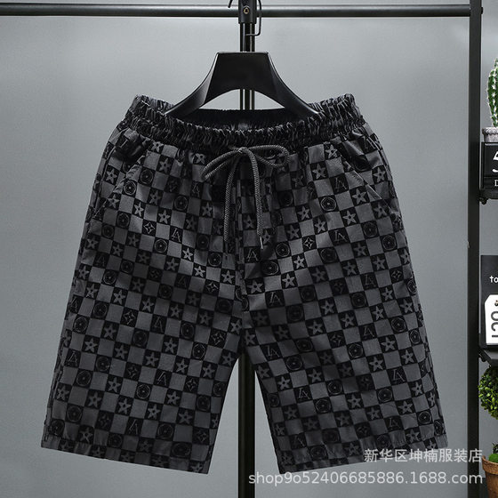 Fashion Brand European Station Flocking Shorts Summer Thin Fashionable Internet Celebrity Spirit Pants Breathable Sports Style Beach Pants
