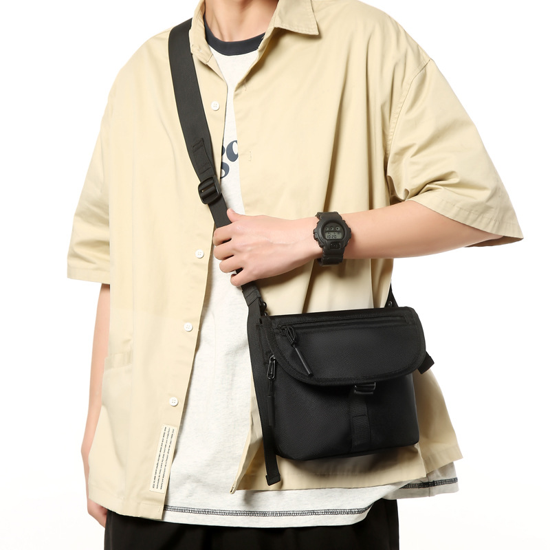 WEPOWER nueva bolsa de hombro con tapa pequeña neutral de estilo de Hong Kong, bolsa de viaje para teléfono móvil, bolsa de mensajero de hombro para desplazamientos diarios