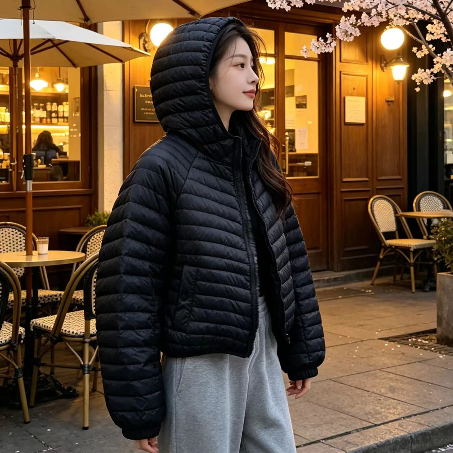 2026 new Korean-style autumn/winter plus-size women's clothing for curvy women, extra-large size 100kg loose lightweight down jacket B04