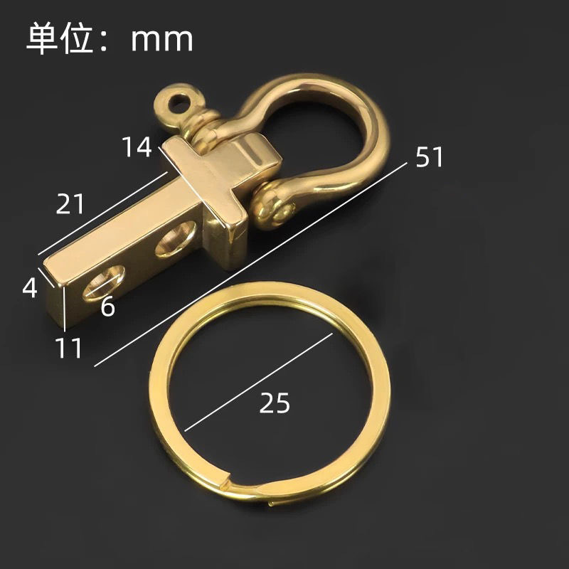 实心黄铜微复古重机钥匙扣十字架配件主体DIY自制皮具皮革马蹄扣|undefined