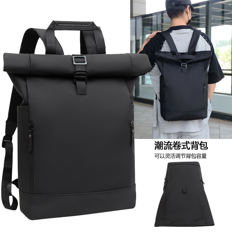 Cross-border best-selling men's leather backpack, water-resistant, large-capacity, suitable for business trips, computer bag, commuter travel backpack
