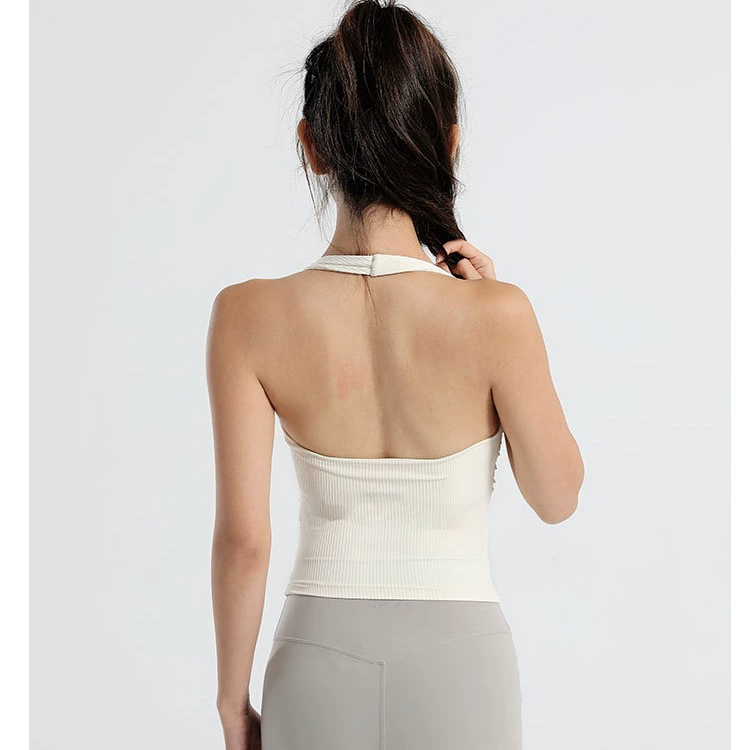 Yoga clothing, elastic top with cups, travel sports vest, for running