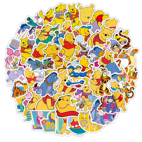 50 Winnie the Pooh Stickers Waterproof Stationery Mobile Phone Case Decoration Stickers Wholesale
