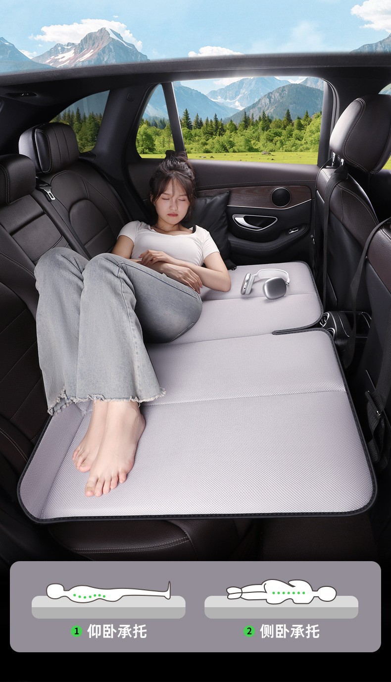 Car Rear Seat Single-Sided Ice Silk Sleeping Mat, Foldable Car Mat, Universal for Sedans, No Inflation Needed, Car Travel Bed