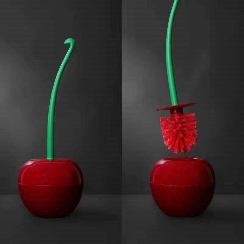 Cherry Toilet Brush Household Long-Handled Toilet Brush Set Bathroom No Dead Corner Cleaning Artifact Cross-Border Hot Sale