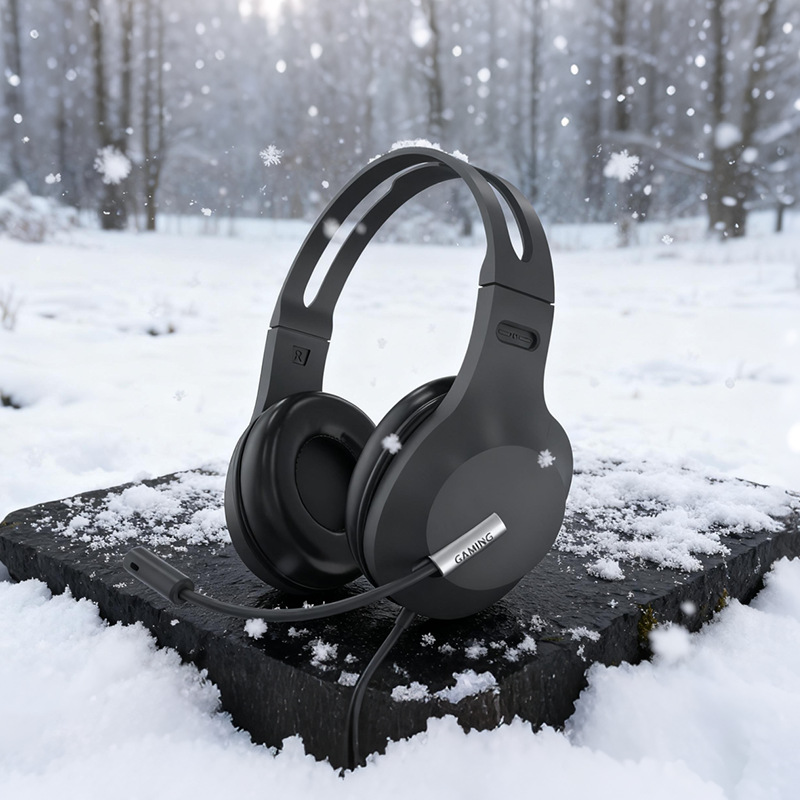 Nuevos auriculares transfronterizos auditivos hablados con micrófono, computadora portátil, auriculares con cable en stock