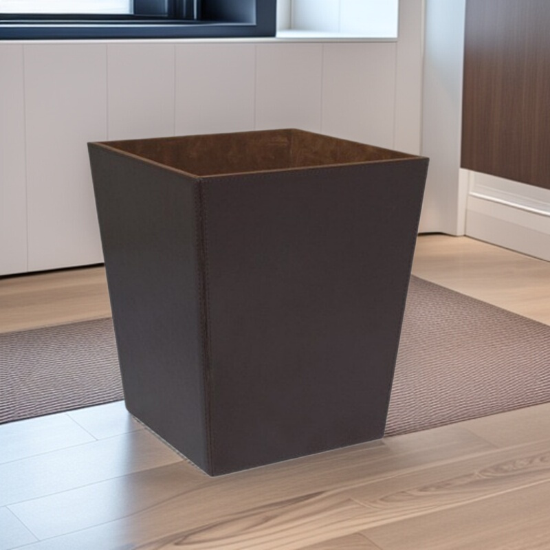 Hotel Leather Trash Can Round Double-Layer Single-Layer Lidless Trash Can Home Living Room Leather Metal Bucket Ice Bucket Hotel Leather Trash Can Round Double-Layer Single-Layer Lidless Trash Can Home Living Room Leather Metal Bucket Ice Bucket