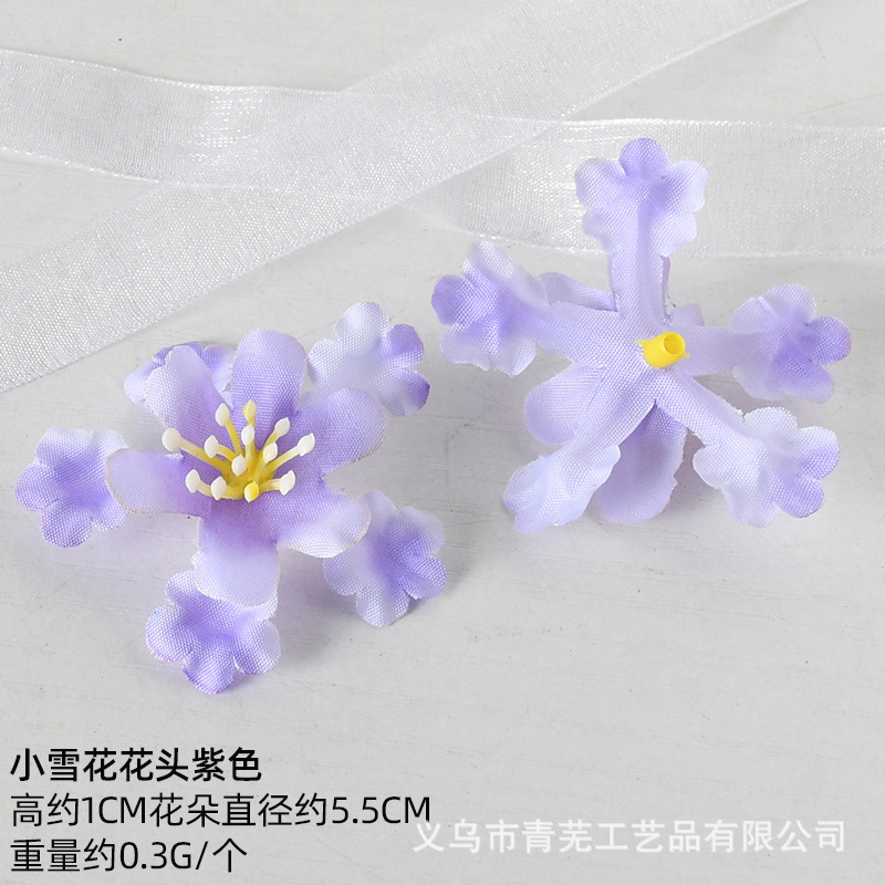 Flores de seda de simulación de flores púrpura mezcladas DiNuevo estilo antiguo chino tocado de seda de seda decoración de material de flores de alto nivel
