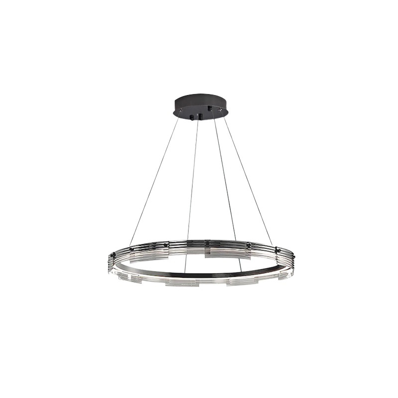 2024 nuevo estilo italiano lámpara de sala de estar luminosa luminaria de dormitorio creativa simple anillo dorado lámpara de comedor