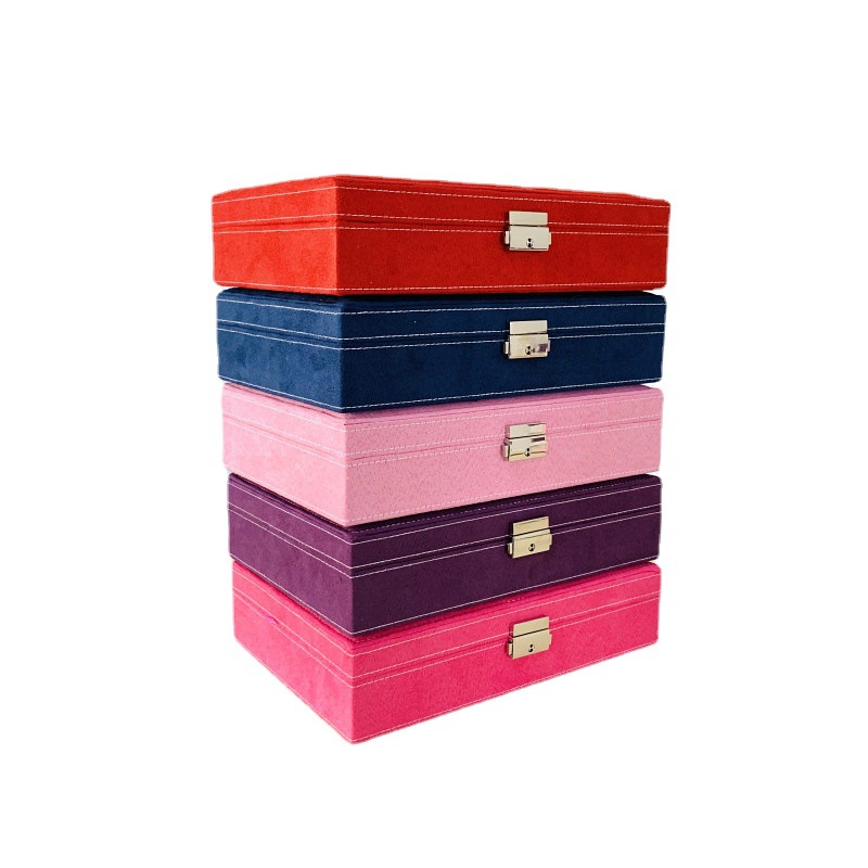 Caja de almacenamiento de joyas caja de joyería portátil caja de joyería de franela caja de joyería al por mayor en stock caja de joyería multifuncional