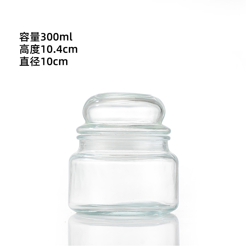 Tanque de almacenamiento de cabeza de hongo transparente redondo, tanque de almacenamiento de bocadillos sellado, tanque de almacenamiento de alimentos de cocina con tapa al por mayor