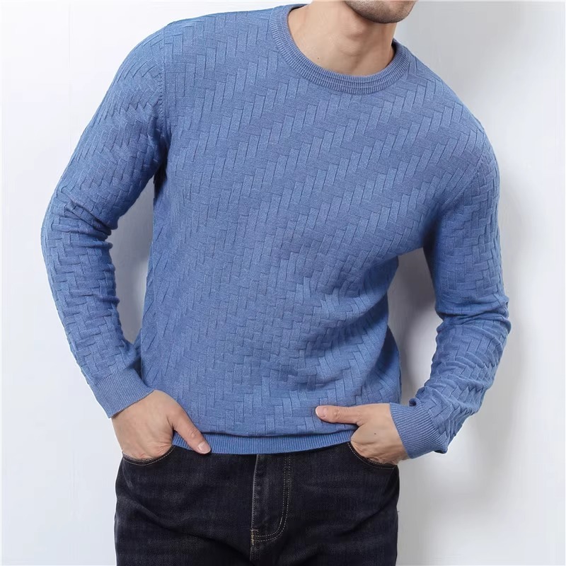 High-End Knitwear Men's Winter New Business Casual Pullover Shirt Collar Suit with Bottoming Men's Knitwear