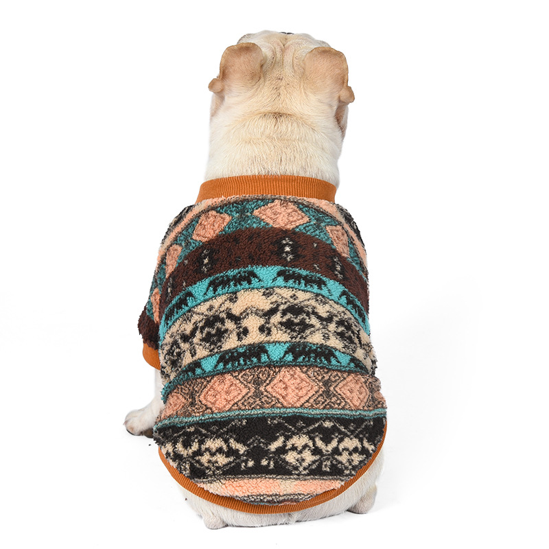 Ropa para mascotas Otoño e Invierno Polar cuello redondo pullover ropa para perros forrada de lana polar engrosada perro de peluche ropa para perros de lucha
