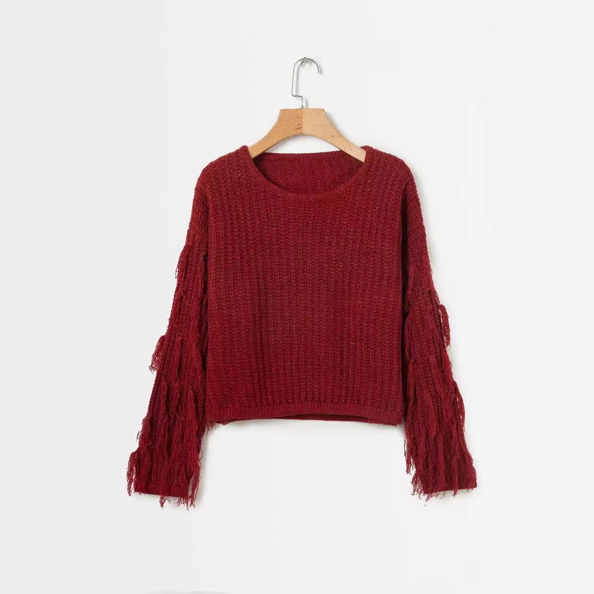 AliExpress eBay ropa de mujer de comercio exterior popular suéter suelto de Europa y América sexy manga borla suéter de manga larga para las mujeres
